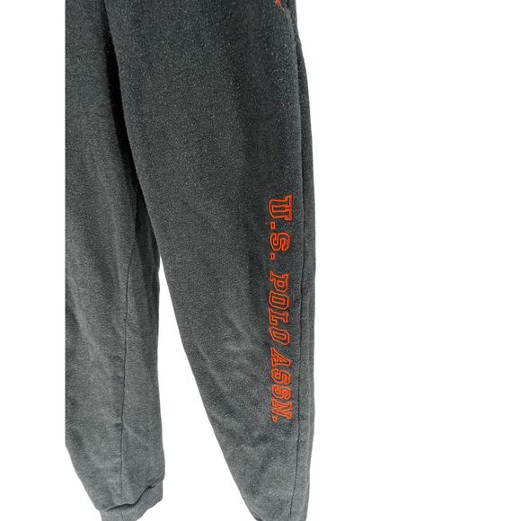 U.S. Polo Assn Boys Gray Orange Graphic Jogger Sweatpants Youth Size Large - Picture 3 of 6